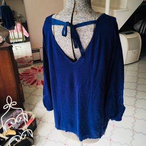 NWOT • Garnet Hill • Tie Back 3/4 Sleeve Sweater